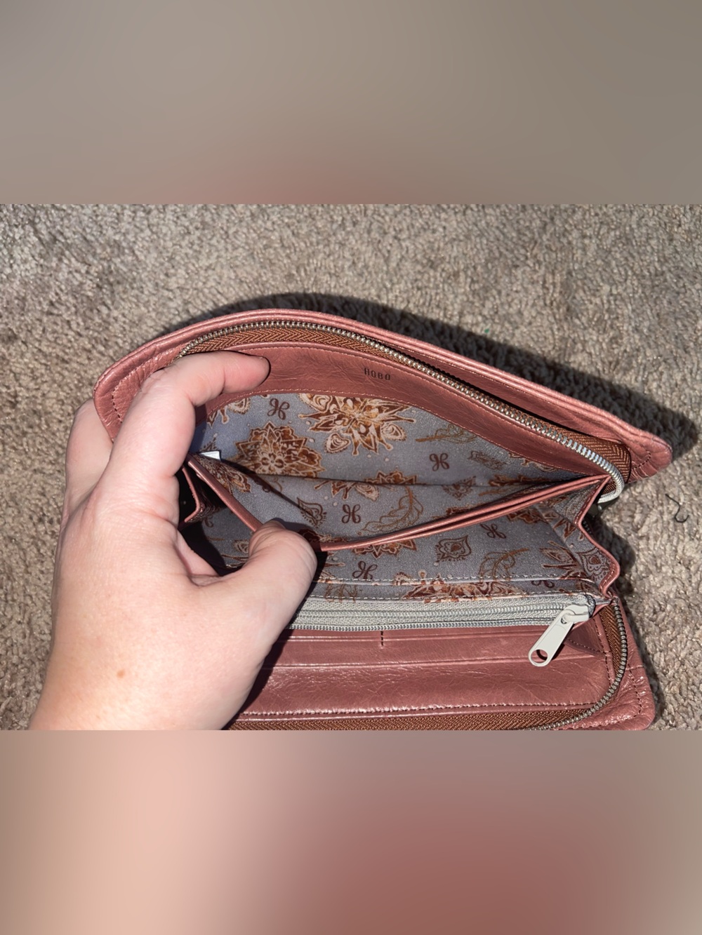 HOBO Leather Zip Wallet - Dusty Rose - Picture 7 of 8